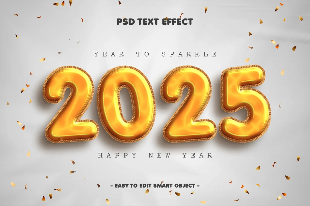 nencyha.com new year 2025 golden balloon style text effect 0