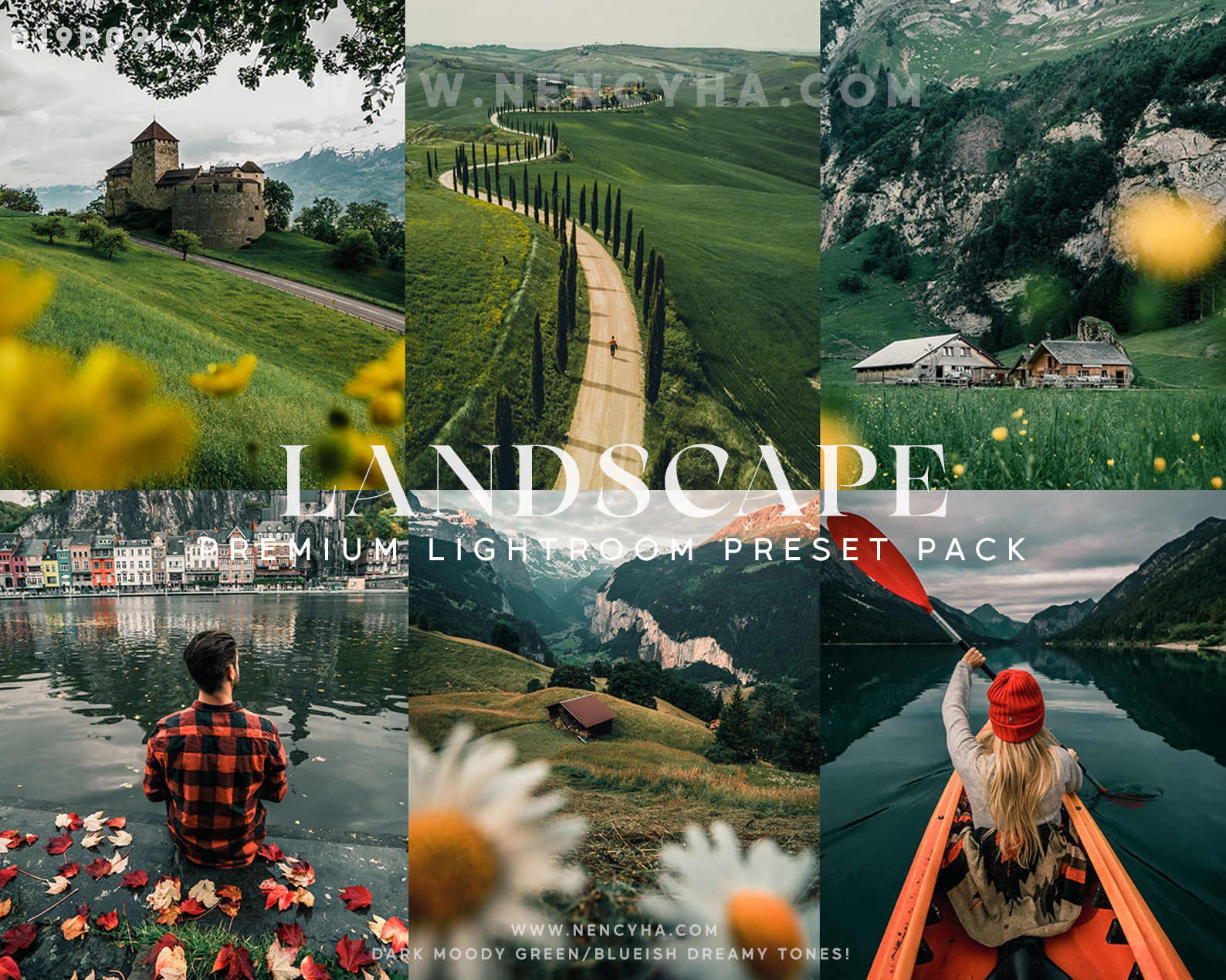 Ultimate Preset Pack Volume 1 : Dar Moody Green / Blueish Dreamy Tones: Dành Cho Ảnh Phong Cảnh - Du Lịch - Mùa Xuân (xmp/acr, dng, lr) B19P09