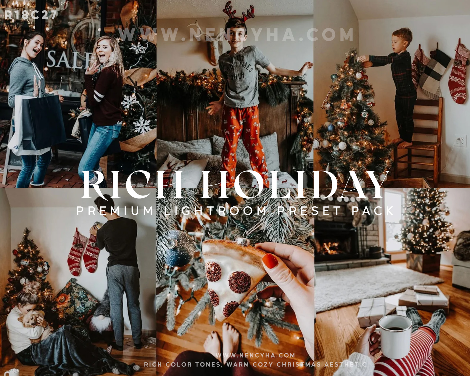 Christmas Presets — Rich Holiday Preset, Rich Color Tones, Warm Cozy Christmas Aesthetic Presets (xmp/acr, lr,dng) R18C27
