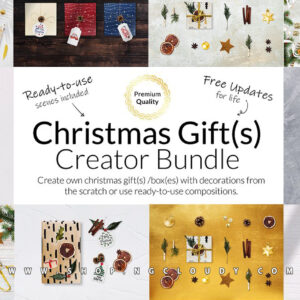 X-mas Gift Creator Bundle Mock-ups (PSD) X44196A74S