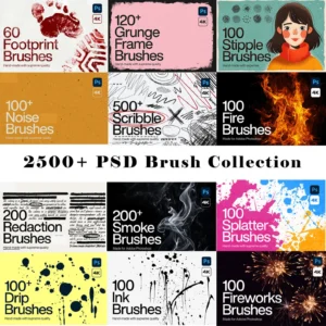 2500 Photoshop Brushes Mega Bundle – Bộ sưu tập hơn 2500+ Brushes Chất Lượng