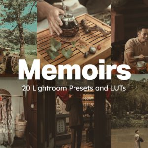 20 Memoirs Lightroom Presets and LUTs – Bộ sưu tập Preset tone màu nâu đỏ trầm hoài niệm như phim (xmp/acr, cube)