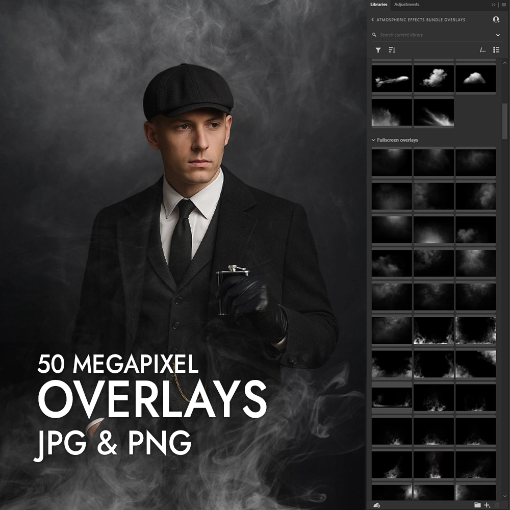 Atmospheric Effects Bundle (Overlays & Brushes All-in-One) — Gói Atmospheric Smoke Lớp Phủ Khói Sương Mù và Các Hiệu Ứng Đặc Biệt Khác (abr, atn, jpg) L106Z41 4 Overlays effects 1000x1000 1