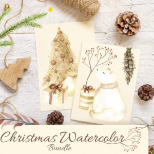 Eldamar Studio - Christmas Watercolor Bundle — Bộ sản phẩm các Elements hoa và trang trí Giáng sinh thanh lịch 2025 (png) P111R30