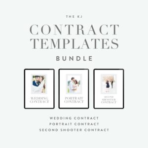 KJ Contract Templates Bundle — Gói mẫu hợp đồng Nhiếp ảnh của Katelyn James O110P57