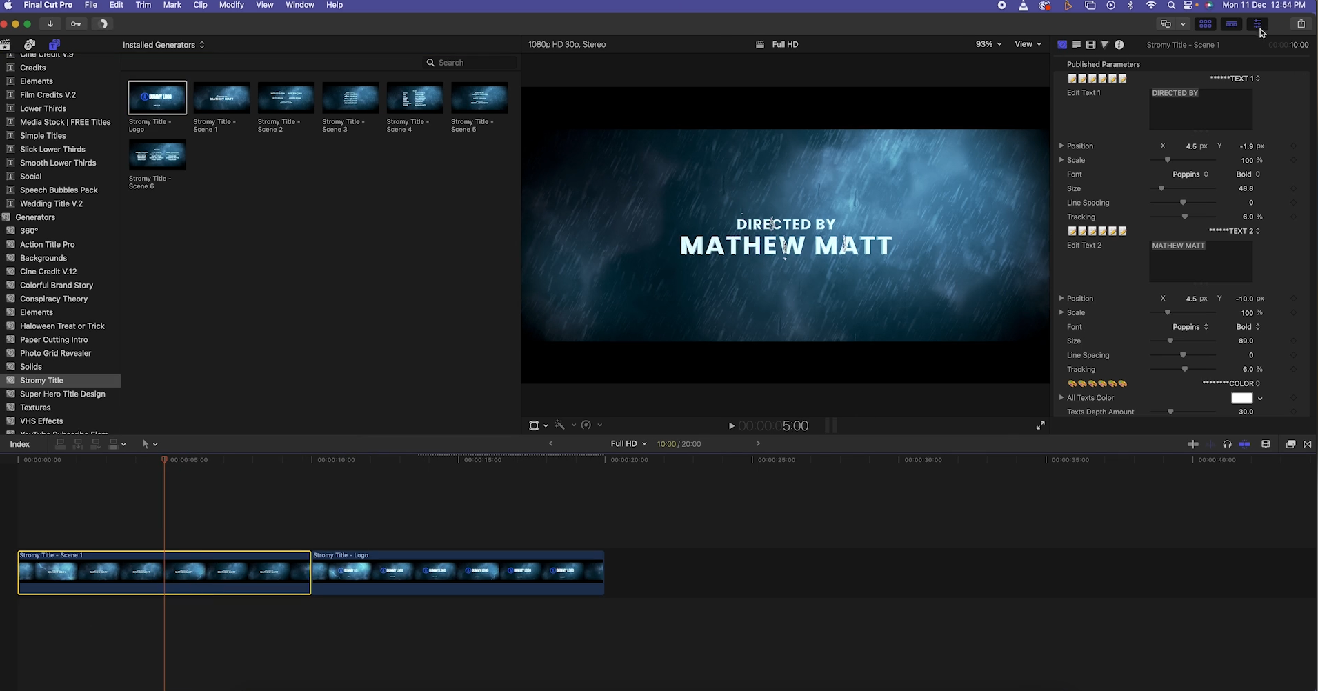 Stormy Title Final Cut Pro X — Mẫu tiêu đề bão tố dành cho Final Cut Pro R112C56 1 Stormy Title Final Cut Pro X — Mẫu tiêu đề bão tố dành cho Final Cut Pro R112C56