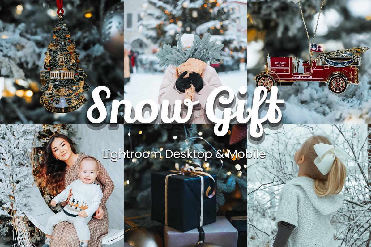 3Motional - Snow Gift Lightroom Bundle — Bộ sưu tập 30 Preset giáng sinh mùa đông mát mẻ và tươi sáng 2026 (xmp/acr, dng) X115X71